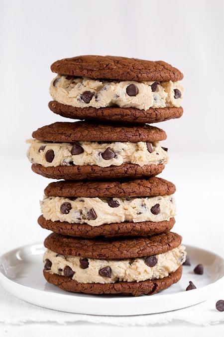 Sandwich cookie Brownie Sandwich Cookies with Chocolate Chip Cookie Dough Frosting