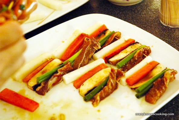 Sanjeok San Jeok Beef and Vegetable Skewers with a Vegetarian Option