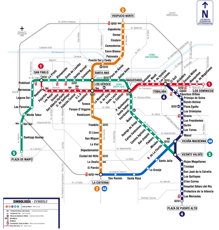 Santiago Metro Metro de Santiago de Chile Map Transit Maps Worldwide