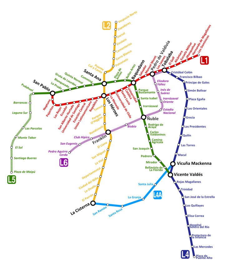 Santiago Metro Santiago metro map Chile