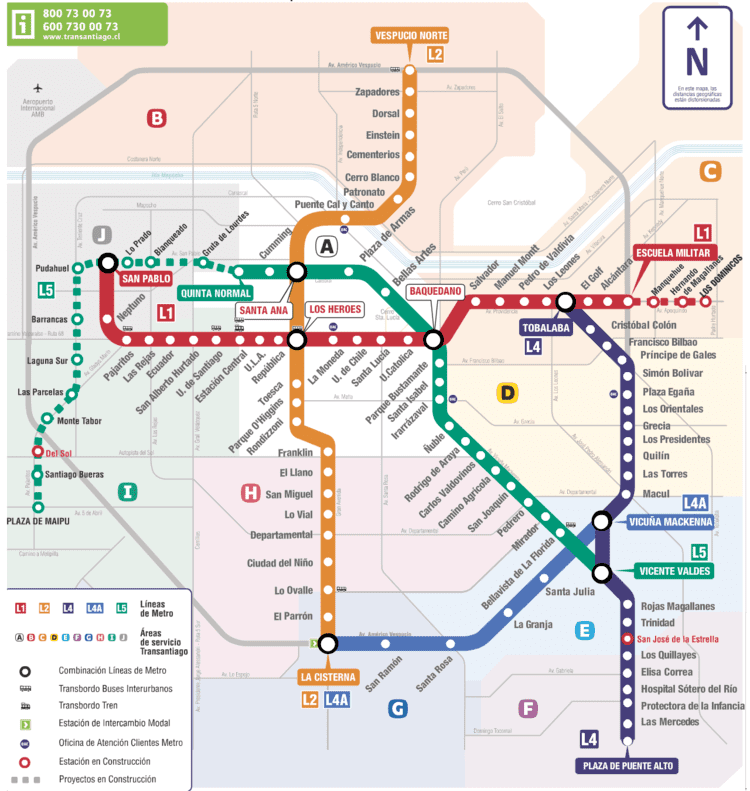 Santiago Metro Santiago Metro Map subway Mapsofnet