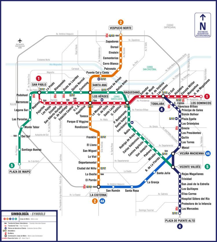 Santiago Metro Official Map Metro de Santiago Chile Here39s Transit Maps