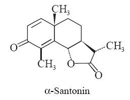 Santonin Santoninobtained from the dried unexpanded flower heads of