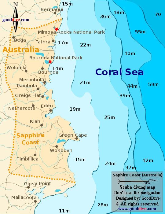 Sapphire Coast Sapphire Coast Map Gooddivecom