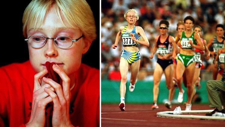 On left Sara Wedlund Thinking On right Sara Wedlund Running ahead of other athletes