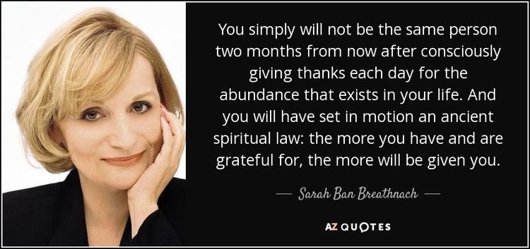 Sarah Ban Breathnach TOP 25 QUOTES BY SARAH BAN BREATHNACH of 195 AZ Quotes