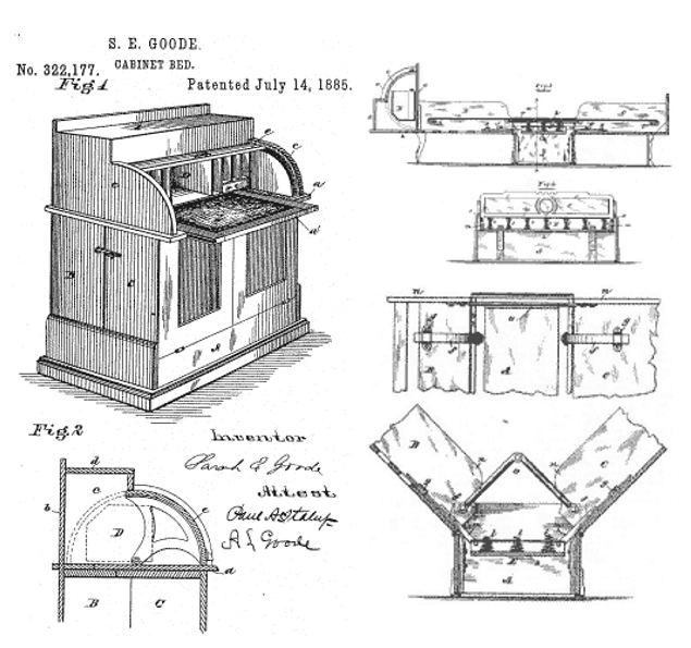 Sarah E. Goode's patent invention of a folding cabinet bed