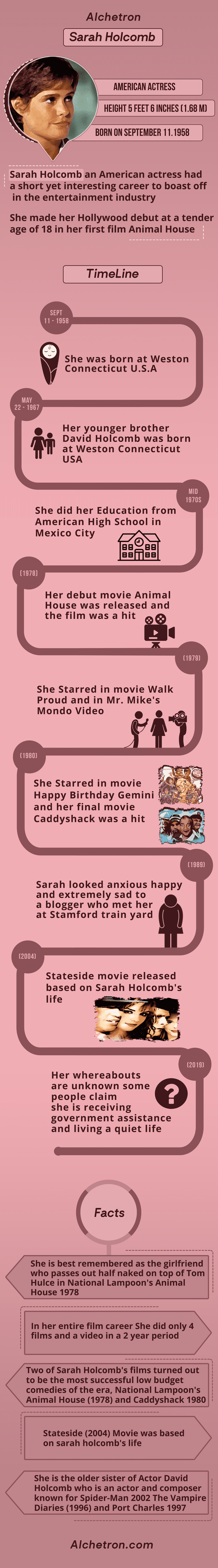 Sarah Holcomb's infographic about personal life and career