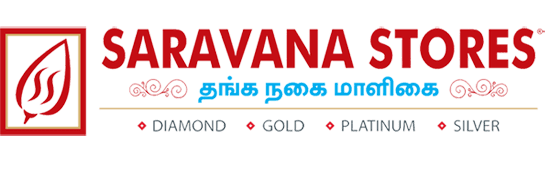 The retail store signage of Savana Stores has a red leaf-like design (left) light blue, and light pink colors, and the products that they sell with diamond designs, gold, platinum, and silver.