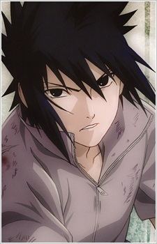 Sasuke Uchiha looking angry and wearing a gray shirt