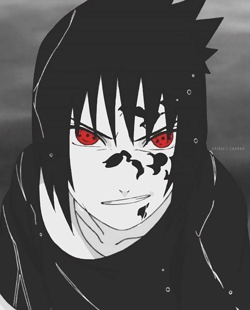 Sasuke Uchiha looking angry with fiery eyes