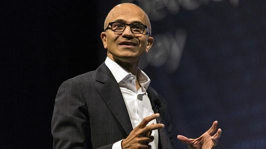 Satya Nadella Cramer Microsoft is on fire thanks to CEO Satya Nadella