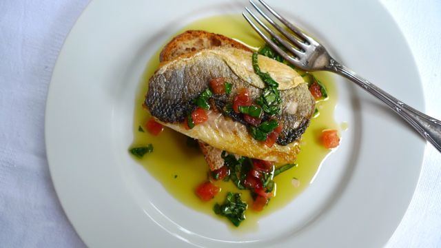 Sauce vierge Tasty Diaries Grilled Seabass or red mullet fillets with basil and