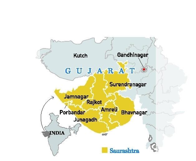 Saurashtra region within Gujarat, India