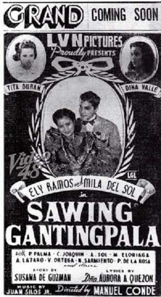 Mila del Sol, Tita Duran, Dina Valle, and Ely Ramos in Sawing gantingpala (1940)