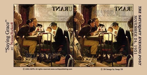 Saying Grace (painting) History In Full Color 3D Norman Rockwell Stereo Cards quotSaying