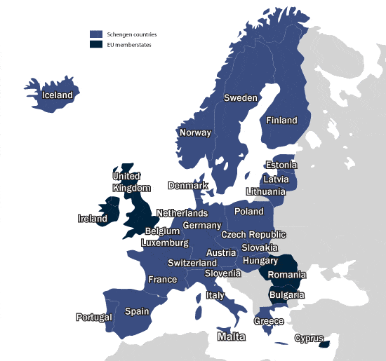 Schengen Area The countries of the Schengen area AXA Schengen