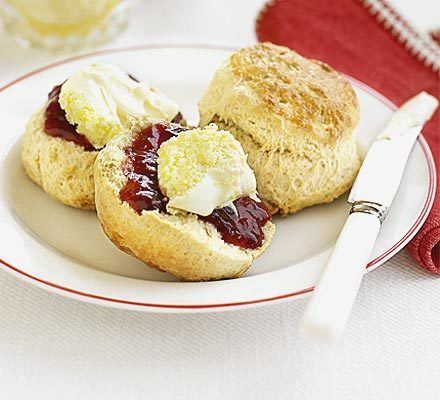 Scone Classic scones with jam amp clotted cream BBC Good Food