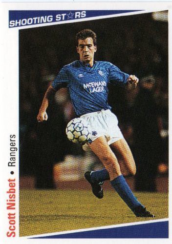 Scott Nisbet RANGERS Scott Nisbet 338 SHOOTING STARS 1991 92 Football Trading Card