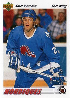 Scott Pearson QUEBEC NORDIQUES Scott Pearson 336 UPPER DECK 19911992 NHL Ice
