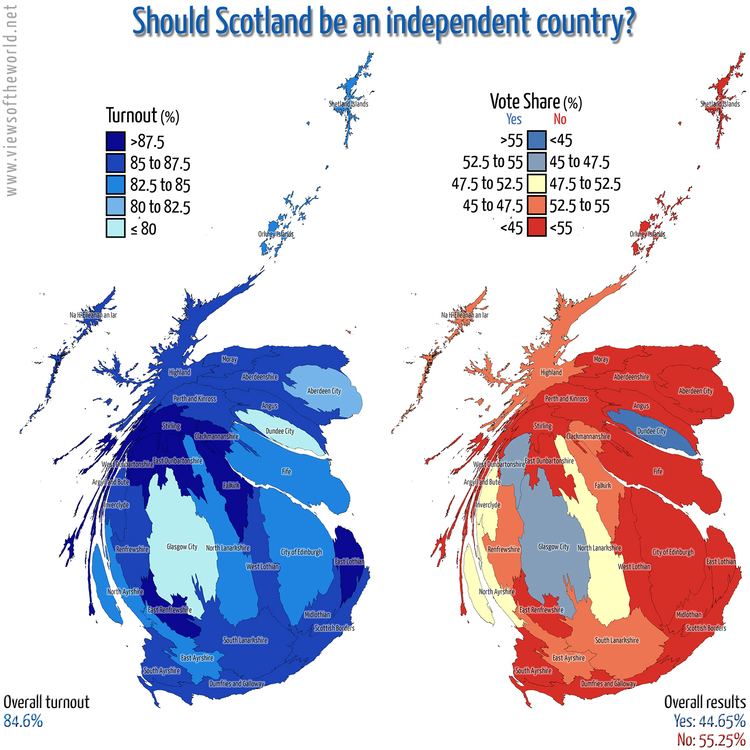 Scottish independence referendum, 2014 Aye amp naw Scotland39s referendum mapped Views of the World