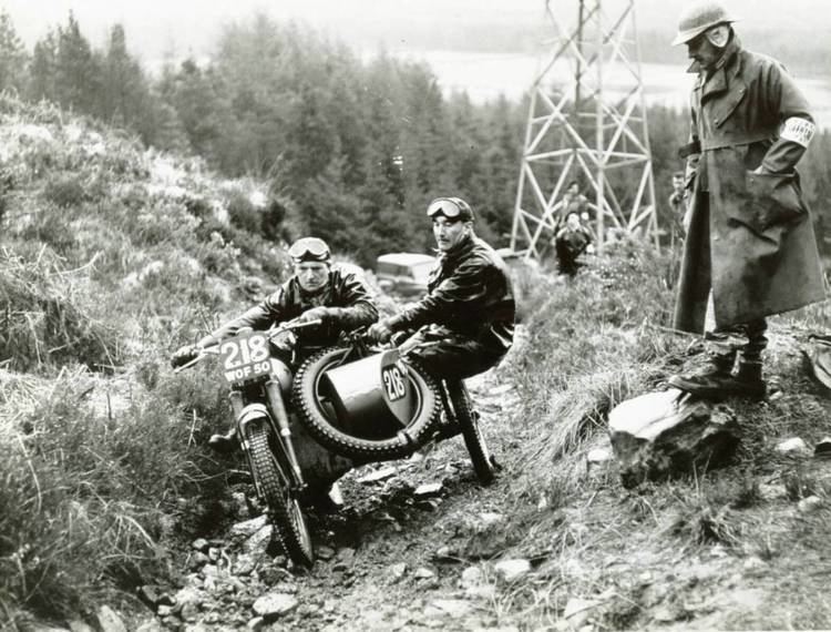 Scottish Six Days Trial Sam Seston on his factory BSA at Muirshearlich in the 1957 Scottish