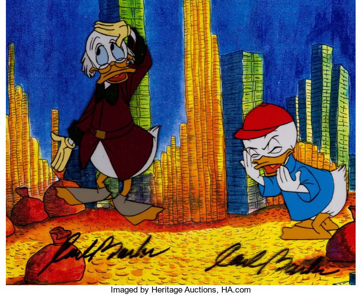 Scrooge McDuck and Money Scrooge McDuck and Money Uncle Scrooge Production Cel Setup Walt