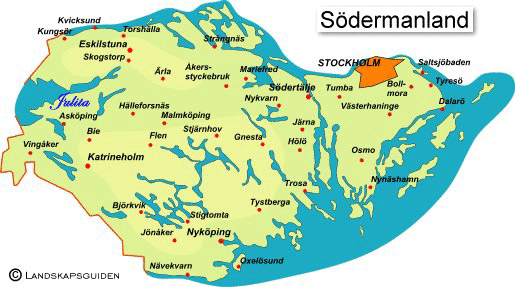 Södermanland Karta ver Sdermanland Regionen Karta ver Sverige Geografisk