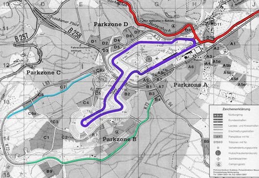 Südschleife AUSringerscom Vintage Nrburgring map including Sdschleife