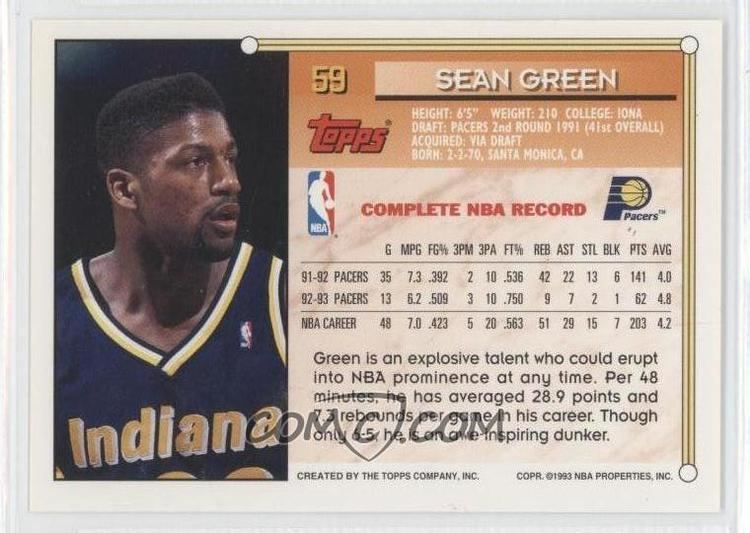 Sean Green (basketball) 199394 Topps Base Gold 59 Sean Green COMC Card Marketplace