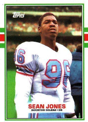 Sean Jones (defensive end) HOUSTON OILERS Sean Jones 102 TOPPS 1989 NFL American Football