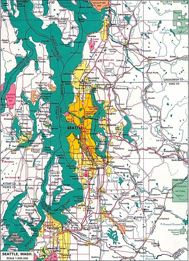 Seattle metropolitan area US Metropolitan Area Maps PerryCastaeda Map Collection UT