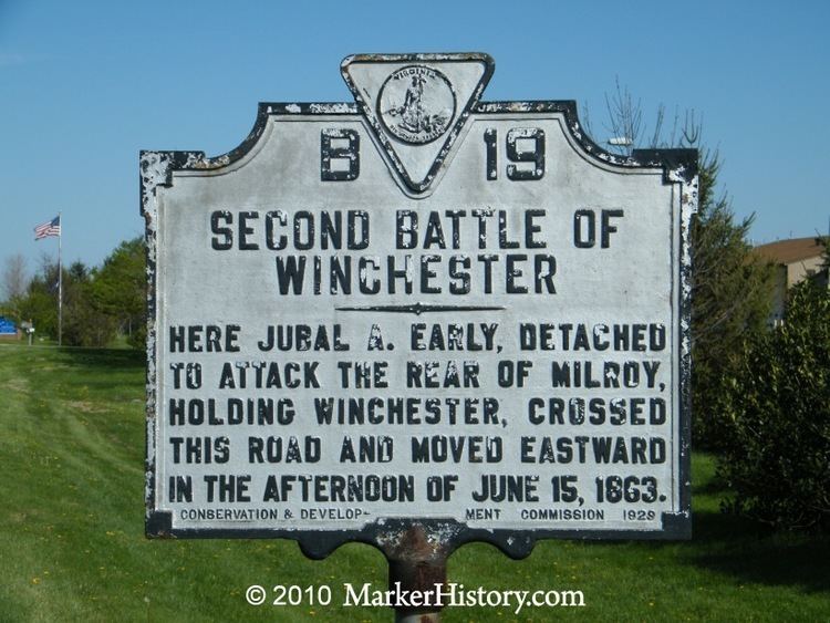 Second Battle of Winchester Second Battle of Winchester B19 Marker History
