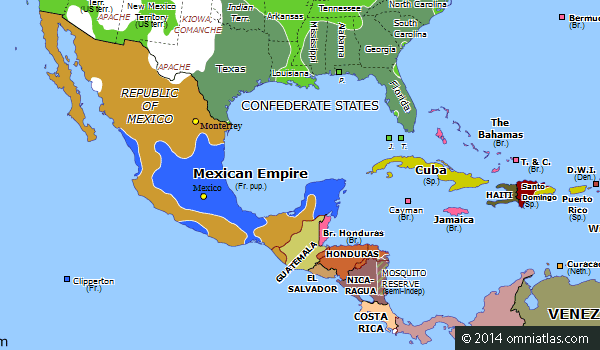 Second Mexican Empire Second Mexican Empire Historical Atlas of North America 12 June