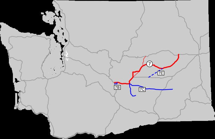 Secondary state highways as branches of Primary State Highway 7 (Washington)