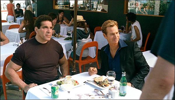 Seeing Stars (film) movie scenes The most famous scene in the movie seen in all of the trailers is where Sydney confronts Lou The Hulk Ferrigno at an outdoor cafe 