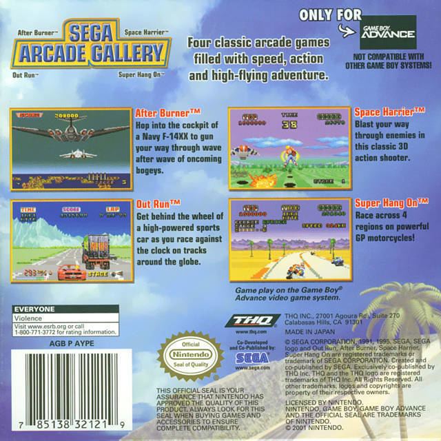Sega Arcade Gallery Sega Arcade Gallery Box Shot for Game Boy Advance GameFAQs