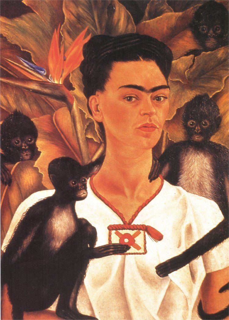 Self-Portrait with Monkey Self Portrait with Monkeys 1943 Frida Kahlo WikiArtorg