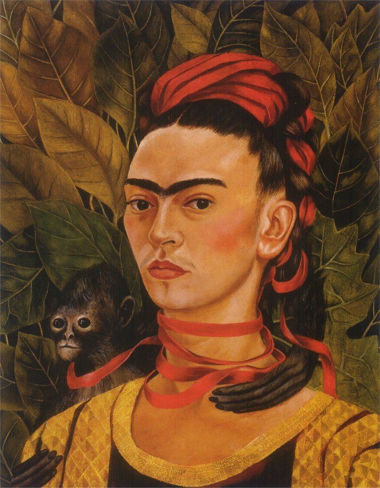 Self-Portrait with Monkey Self Portrait with Monkey 1940 Frida Kahlo WikiArtorg