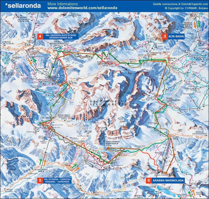 Sella Ronda Sellaronda the ski tour in the Dolomites Italy