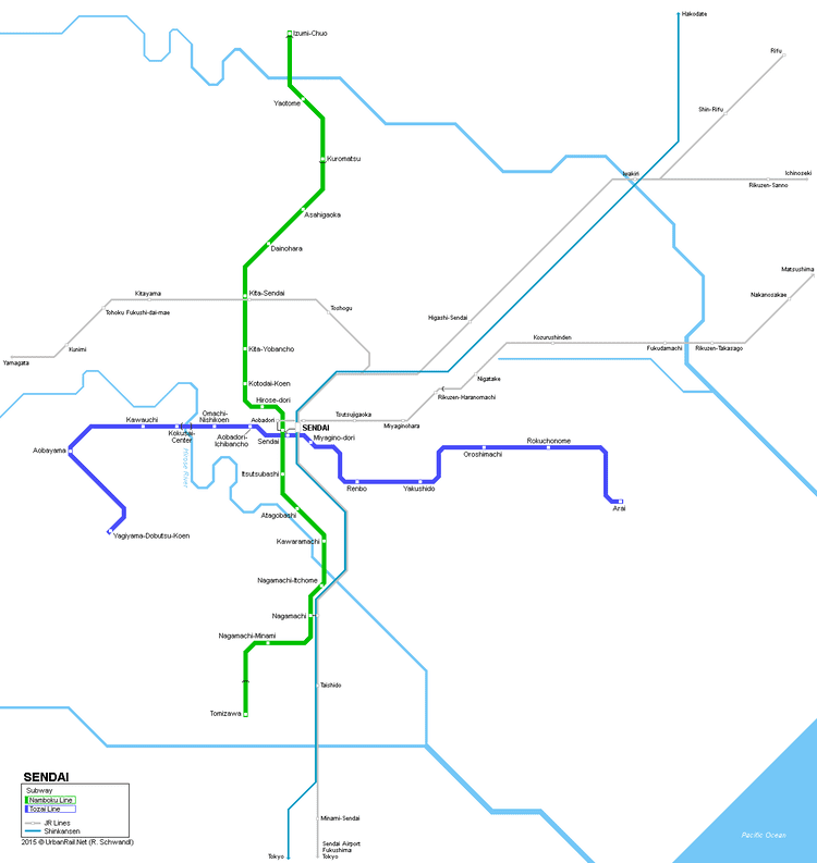 Sendai Subway UrbanRailNet gt Asia gt Japan gt Sendai Metro