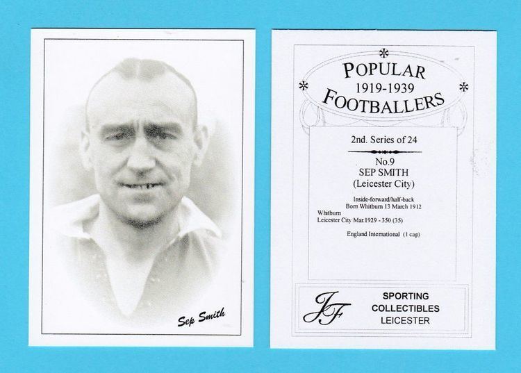 Sep Smith JF SPORTING FOOTBALLER CARD 191939 SEP SMITH OF LEICESTER CITY