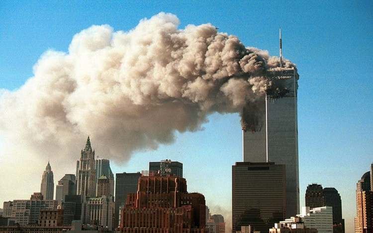 Actual footage of the September 11 attacks in New York City which caused the Twin Tower to collapse.
