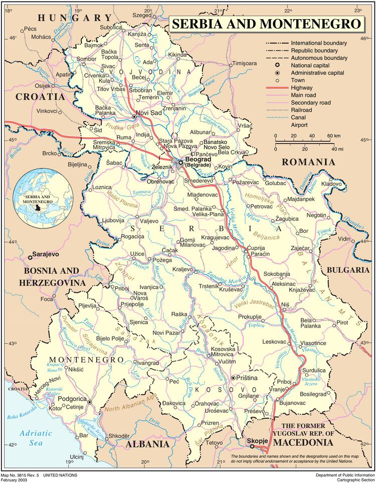 Serbia and Montenegro FileSerbia and Montenegro UN mappng Wikimedia Commons