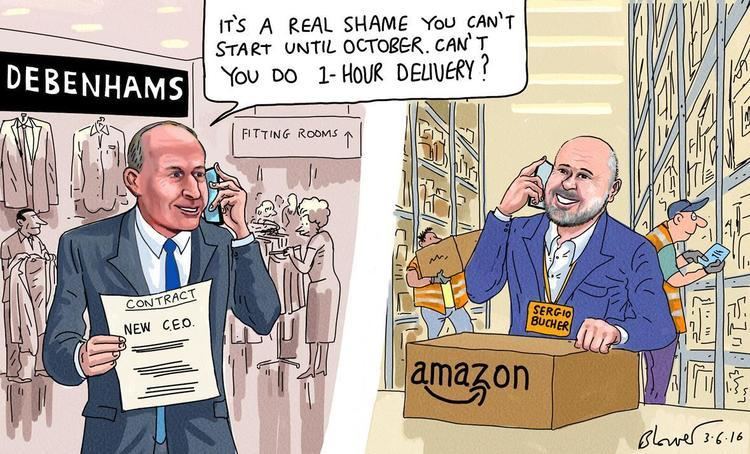 Sergio Bucher Blower39s retail cartoon Debenhams hires Amazon39s Sergio Bucher as
