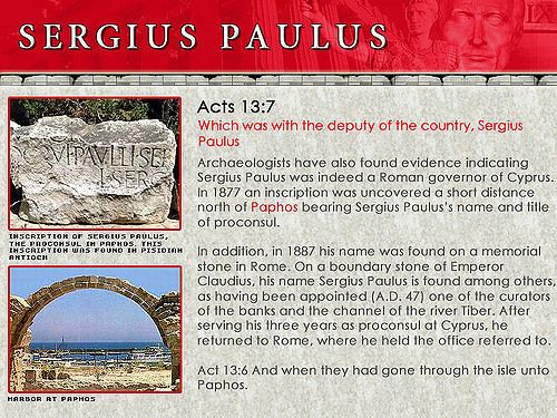 Sergius Paulus Book of Acts Sergius Paulus Book of Acts Sergius Paulus Flickr