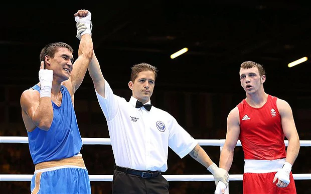 Serik Sapiyev London 2012 Olympics Fred Evans runs out of gas in