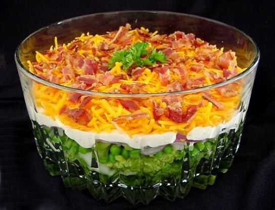 Seven-layer salad Yummy 7 Layer Salad Recipe Foodcom