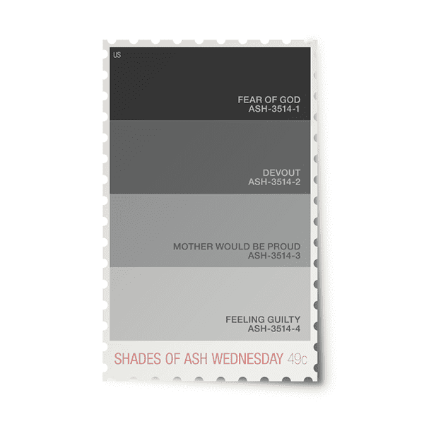 Shades of Ash Shades of Ash Wednesday Stamp on Behance