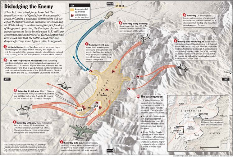 Shah-i-Kot Valley Battle of Shahikot Afghanistan map The Washington Post Gene